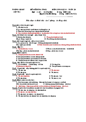 Đề kiểm tra mônsinh học 8 - Tuần 29